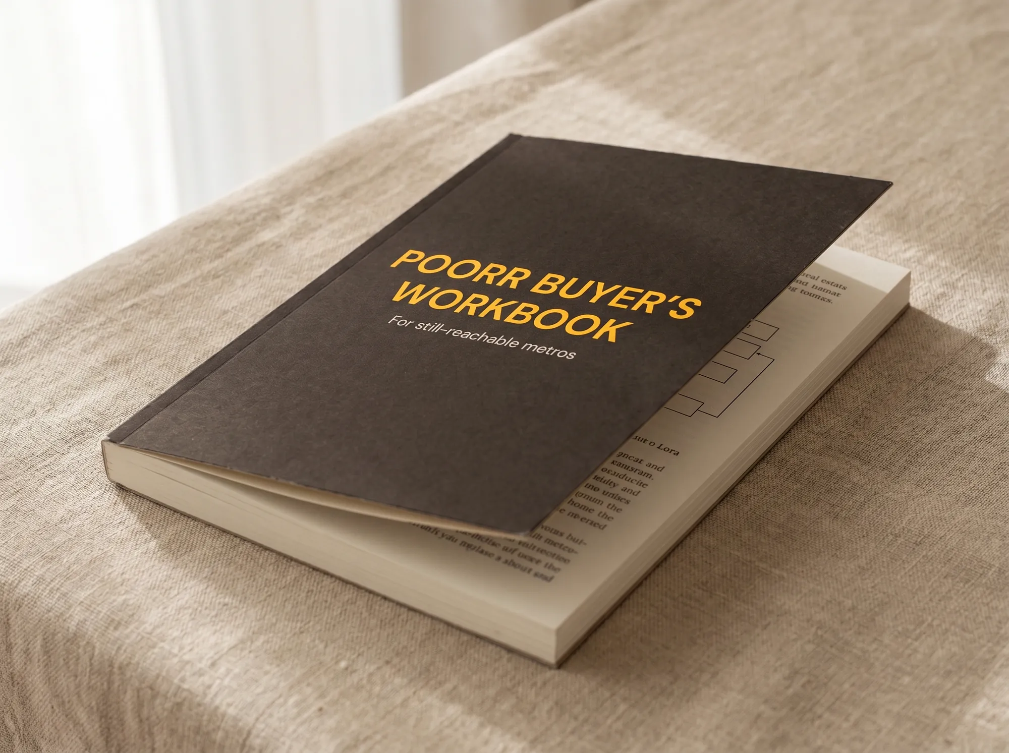 Poorr Buyer's Workbook (Printed workbook) — A 96-page printed workbook for first-time homebuyers in still-reachable U.S. metros. Covers the math, the programs, the paperwork, and when to walk away from a purchase that does not fit the household's real cash flow.