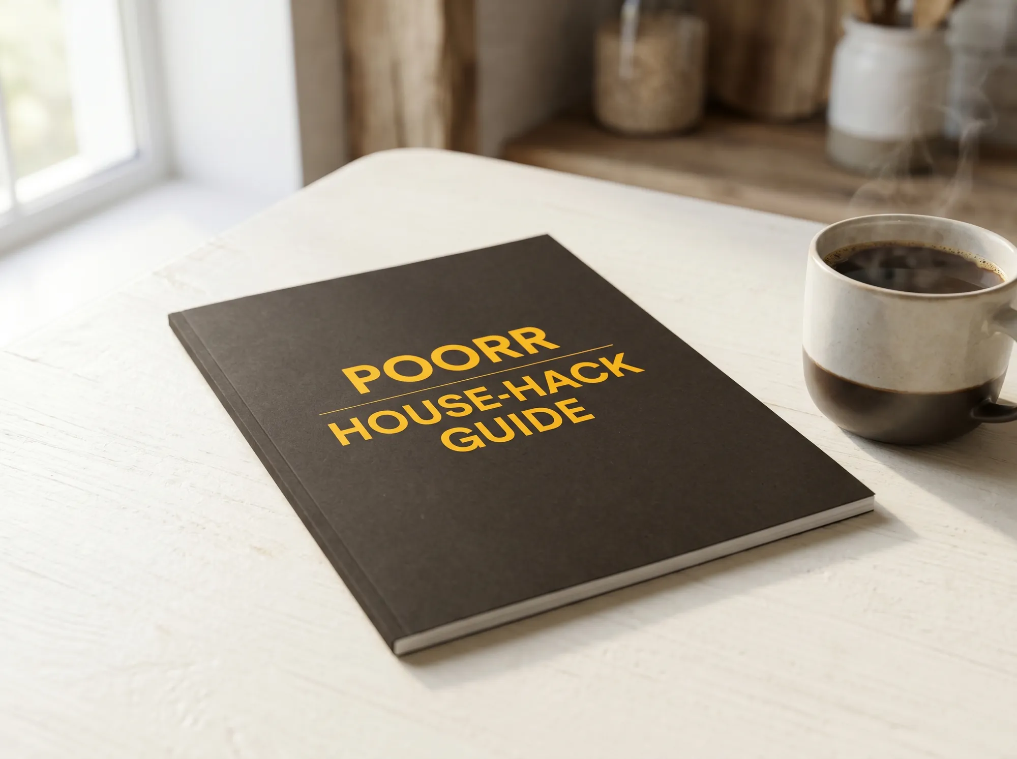Poorr House-Hack Guide (Printed guide) — A focused 48-page guide to the owner-occupied multi-family purchase strategy — FHA mechanics, rental-income underwriting, landlord operations for a beginner, and the household-cash-flow math that makes or breaks the approach.